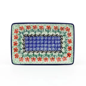 Tacka ceramiczna C27 18/12 cm<br> 1916X Czerwone kwiatuszki